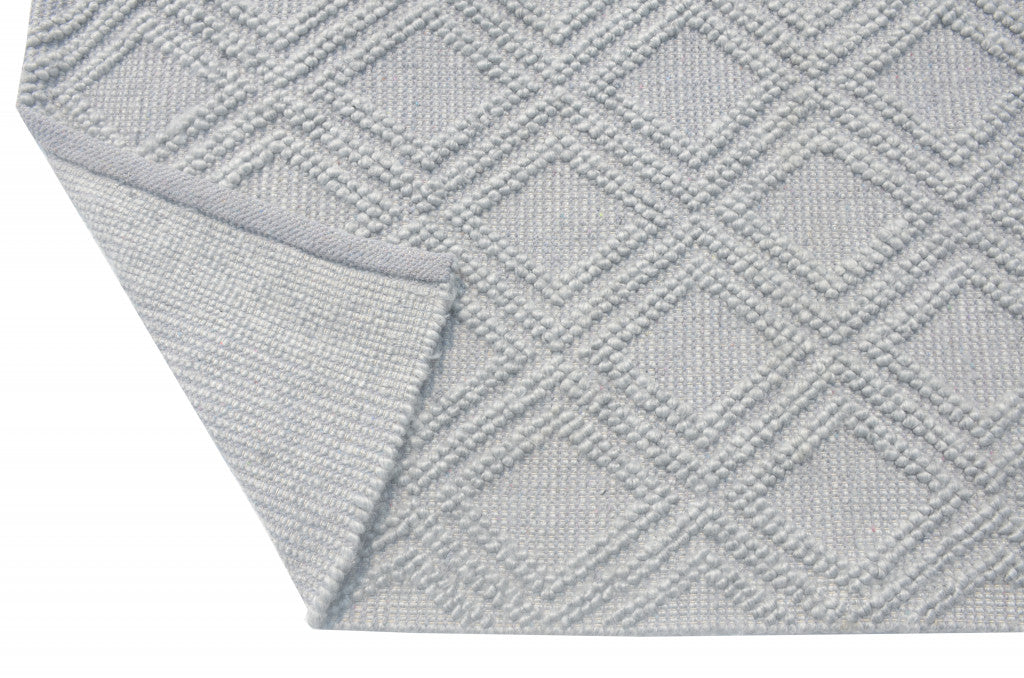 8’ x 11’ Gray Diamond Lattice Modern Area Rug