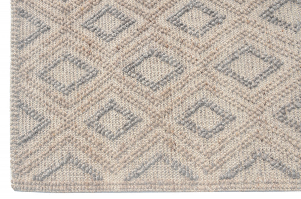 5’ x 7’ Tan Gray Diamond Lattice Modern Area Rug