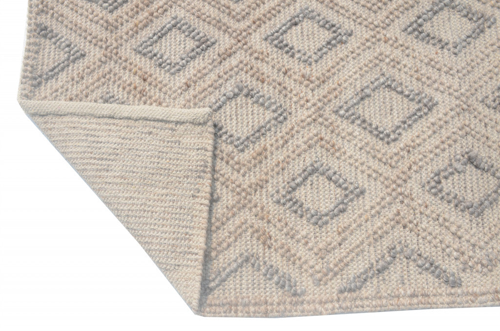 6’ x 9’ Tan Gray Diamond Lattice Modern Area Rug