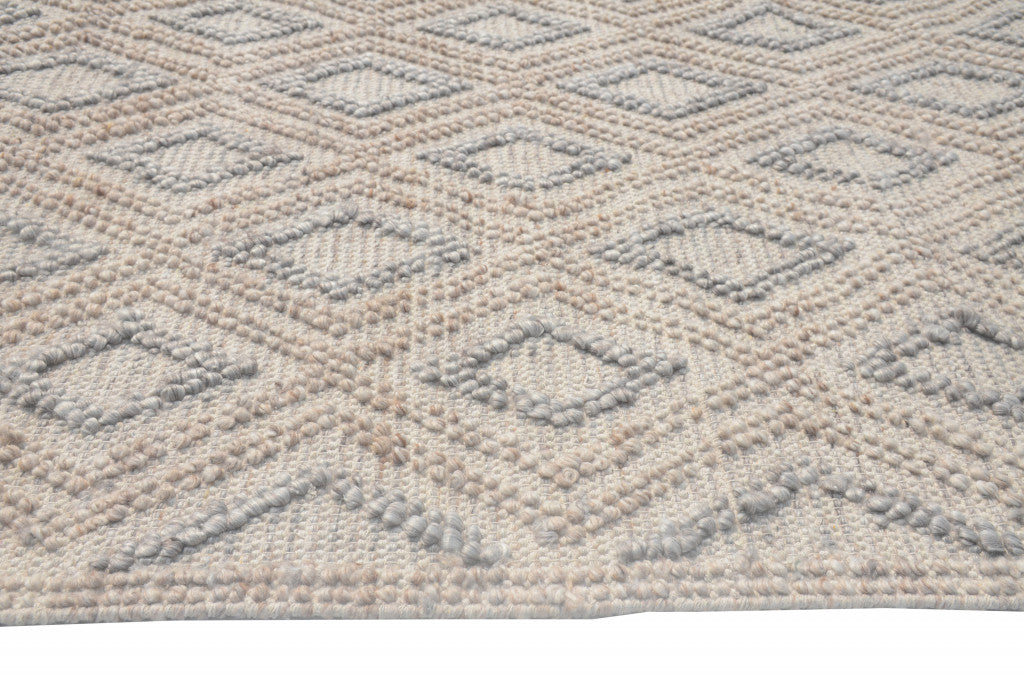 6’ x 9’ Tan Gray Diamond Lattice Modern Area Rug