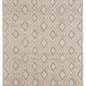 8’ x 11’ Tan Gray Diamond Lattice Modern Area Rug
