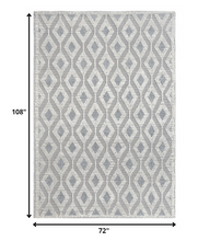 6’ x 9’ Ivory Gray Diamond Trellis Modern Area Rug