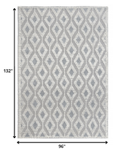 8’ x 11’ Ivory Gray Diamond Trellis Modern Area Rug
