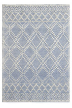 8’ x 11’ Blue Ivory Tribal Geometric Pattern Area Rug