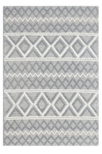 6’ x 9’ Gray Ivory Diamonds Boho Chic Area Rug