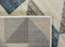 8’ x 11’ Blue Beige Nested Diamonds Modern Area Rug