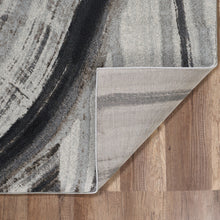 5’ x 8’ Gray Ivory Abstract Strokes Modern Area Rug