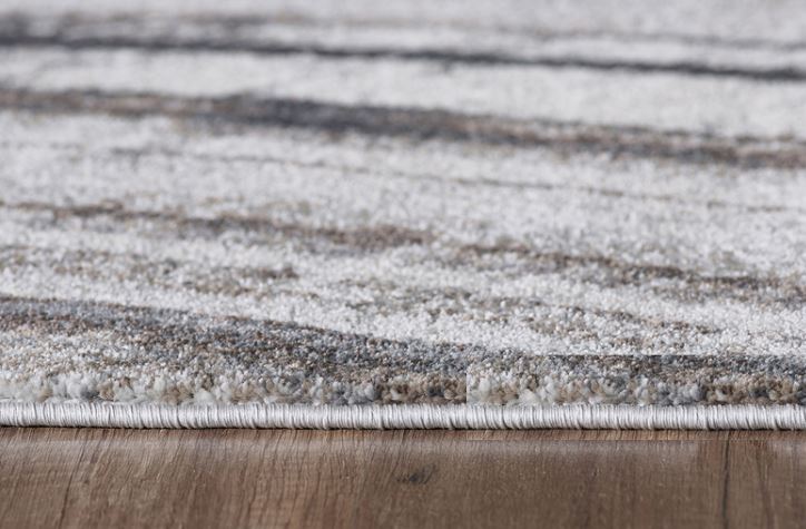 7’ x 10’ Gray Ivory Abstract Strokes Modern Area Rug