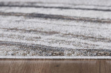 7’ x 10’ Gray Ivory Abstract Strokes Modern Area Rug