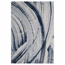 7’ x 10’ Navy Ivory Abstract Strokes Modern Area Rug