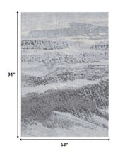 5’ x 8’ Blue Gray Abstract Mist Modern Area Rug