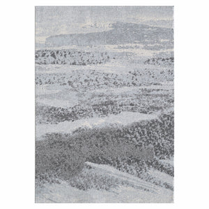 8’ x 11’ Blue Gray Abstract Mist Modern Area Rug