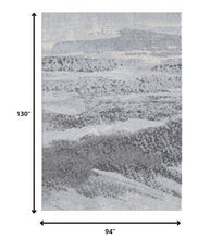 8’ x 11’ Blue Gray Abstract Mist Modern Area Rug