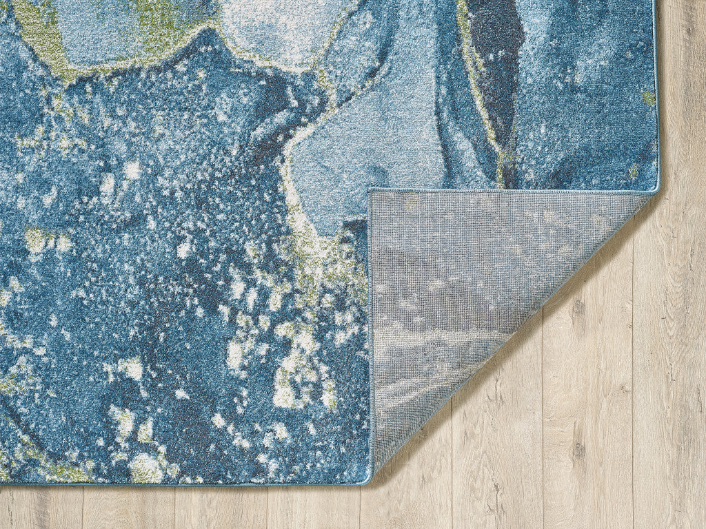 Blue Sage Abstract Stone Modern Area Rug - 5’ x 8’