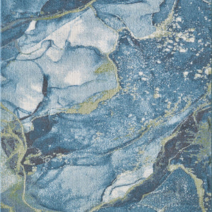 8’ x 11’ Blue Sage Abstract Stone Modern Area Rug