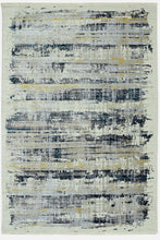 8’ Round Blue White Distressed Traditional Area Rug