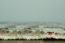 9’ x 13’ Ivory Khaki Distressed Plaid Area Rug