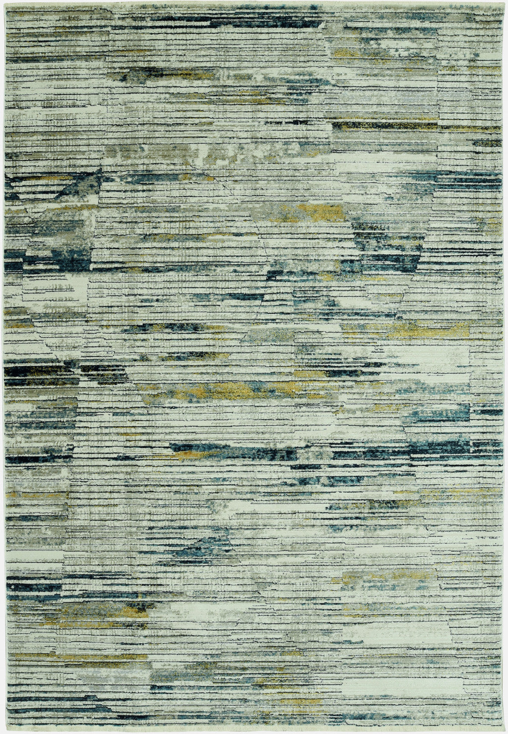 4’ x 6’ Blue Ivory Abstract Striped Area Rug