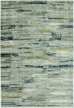 5’ x 8’ Blue Ivory Abstract Striped Area Rug