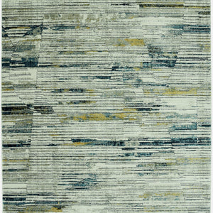 5’ x 8’ Blue Ivory Abstract Striped Area Rug