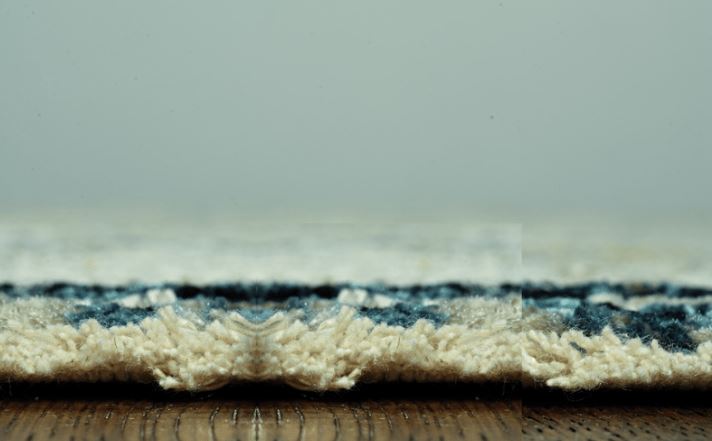 9’ x 13’ Blue Ivory Abstract Striped Area Rug