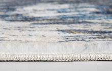 2’ x 7’ Blue Gold Abstract Painting Modern Runner Rug