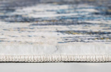 6’ x 9’ Blue Gold Abstract Painting Modern Area Rug