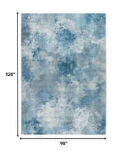 8’ x 10’ Blue White Abstract Sky Area Rug