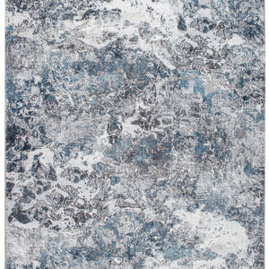 2’ x 7’ Gray Blue Abstract Galaxy Runner Rug