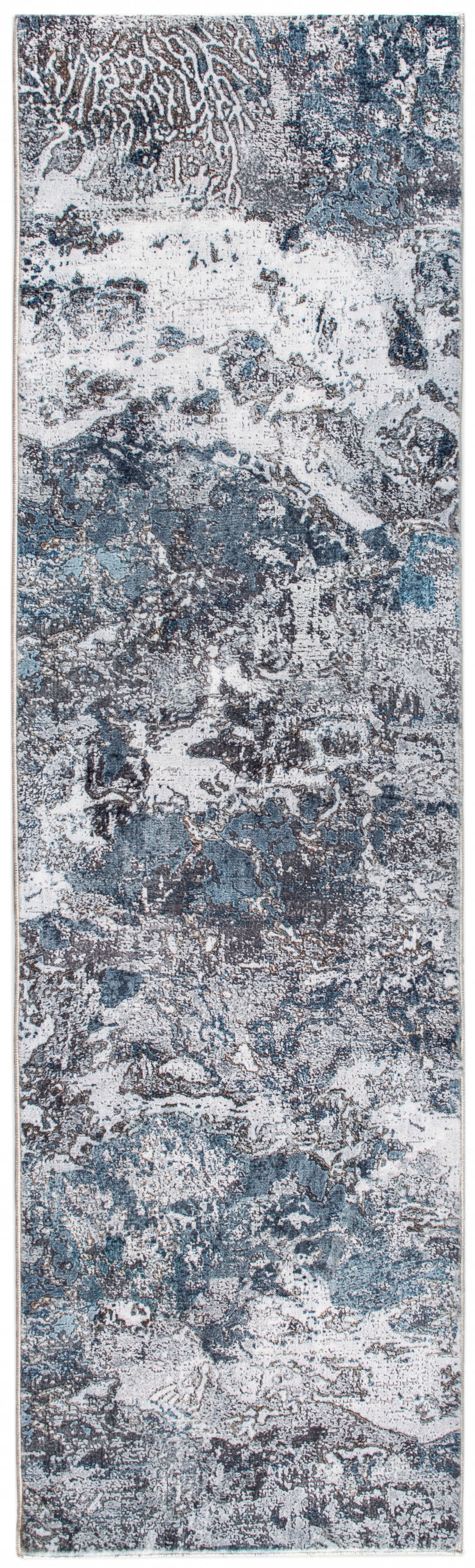 6’ x 9’ Gray Blue Abstract Galaxy Area Rug