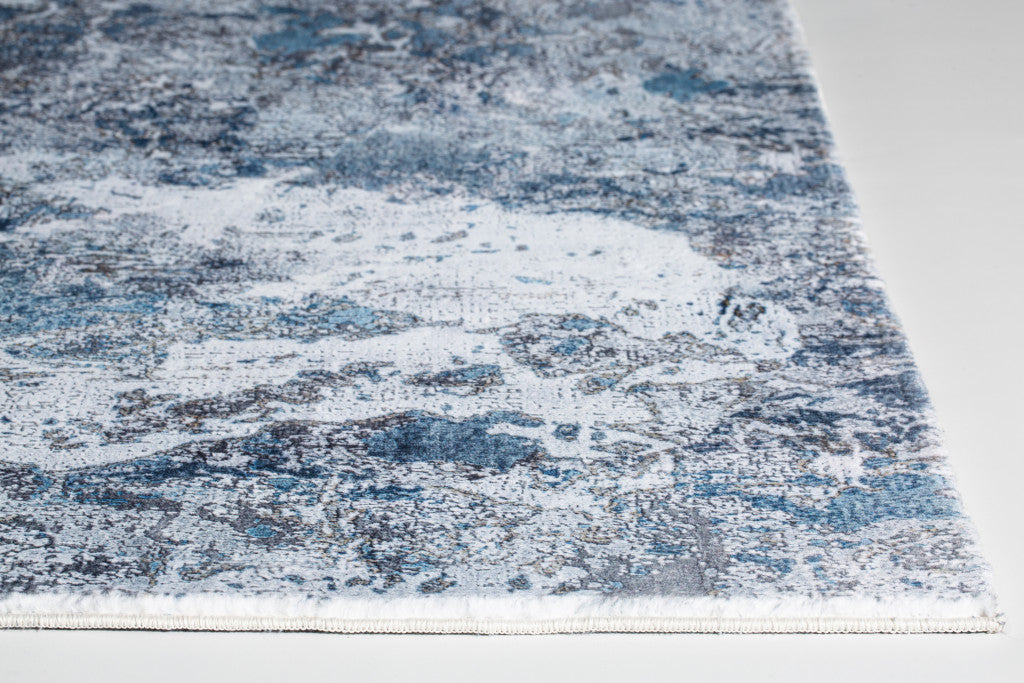 8’ x 10’ Gray Blue Abstract Galaxy Area Rug