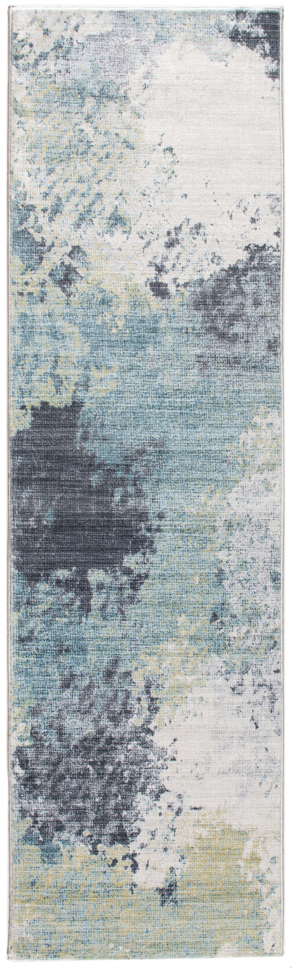 5’ x 8’ Blue Yellow Abstract Sky Area Rug