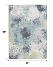 5’ x 8’ Blue Yellow Abstract Sky Area Rug