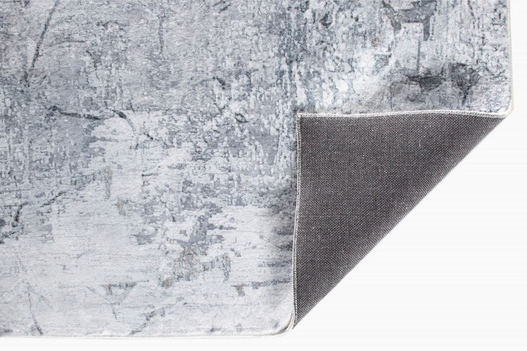 8’ x 10’ Gray Distressed Marble Area Rug
