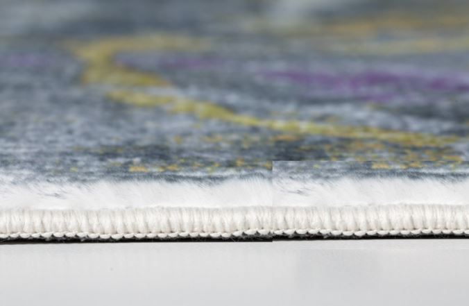 8’ x 10’ Gray Gold Abstract Rings Area Rug