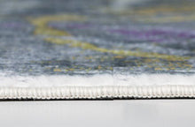 8’ x 10’ Gray Gold Abstract Rings Area Rug