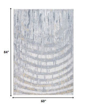 5’ x 8’ Gray Distressed Steps Abstract Area Rug