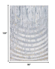 8’ x 10’ Gray Distressed Steps Abstract Area Rug