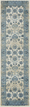 5’ x 8’ Blue Ivory Distressed Oriental Area Rug
