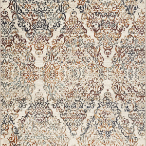 5’ x 8’ Ivory Brown Decorative Diamond Area Rug