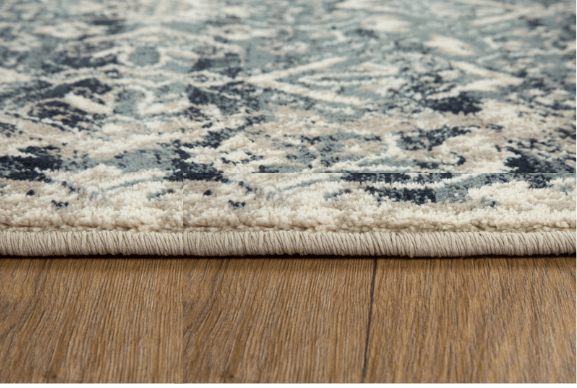 2’ x 8’ Beige Blue Distressed Diamonds Runner Rug