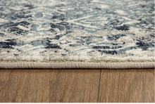 3’ x 5’ Beige Blue Distressed Diamonds Area Rug