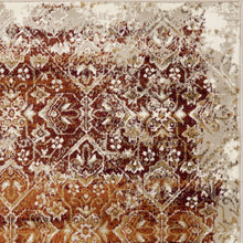 3’ x 5’ Rust Ivory Distressed Diamonds Area Rug