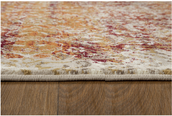 8’ x 11’ Rust Ivory Distressed Diamonds Area Rug