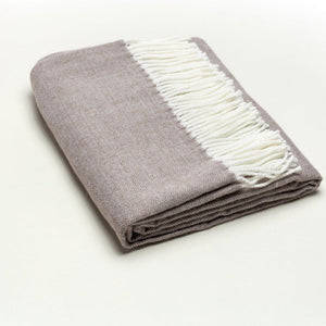 Light Taupe Soft Acrylic Herringbone Throw Blanket