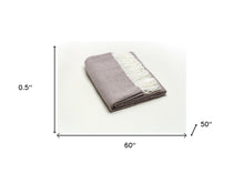 Light Taupe Soft Acrylic Herringbone Throw Blanket