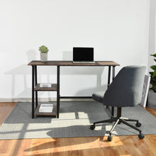 Modern Home Office Computer Table With Storage Shelves Vintage Brown