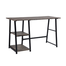 Modern Home Office Computer Table With Storage Shelves Vintage Brown