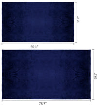 Blue Woven Polyester Solid Color Reversable Twin Blanket