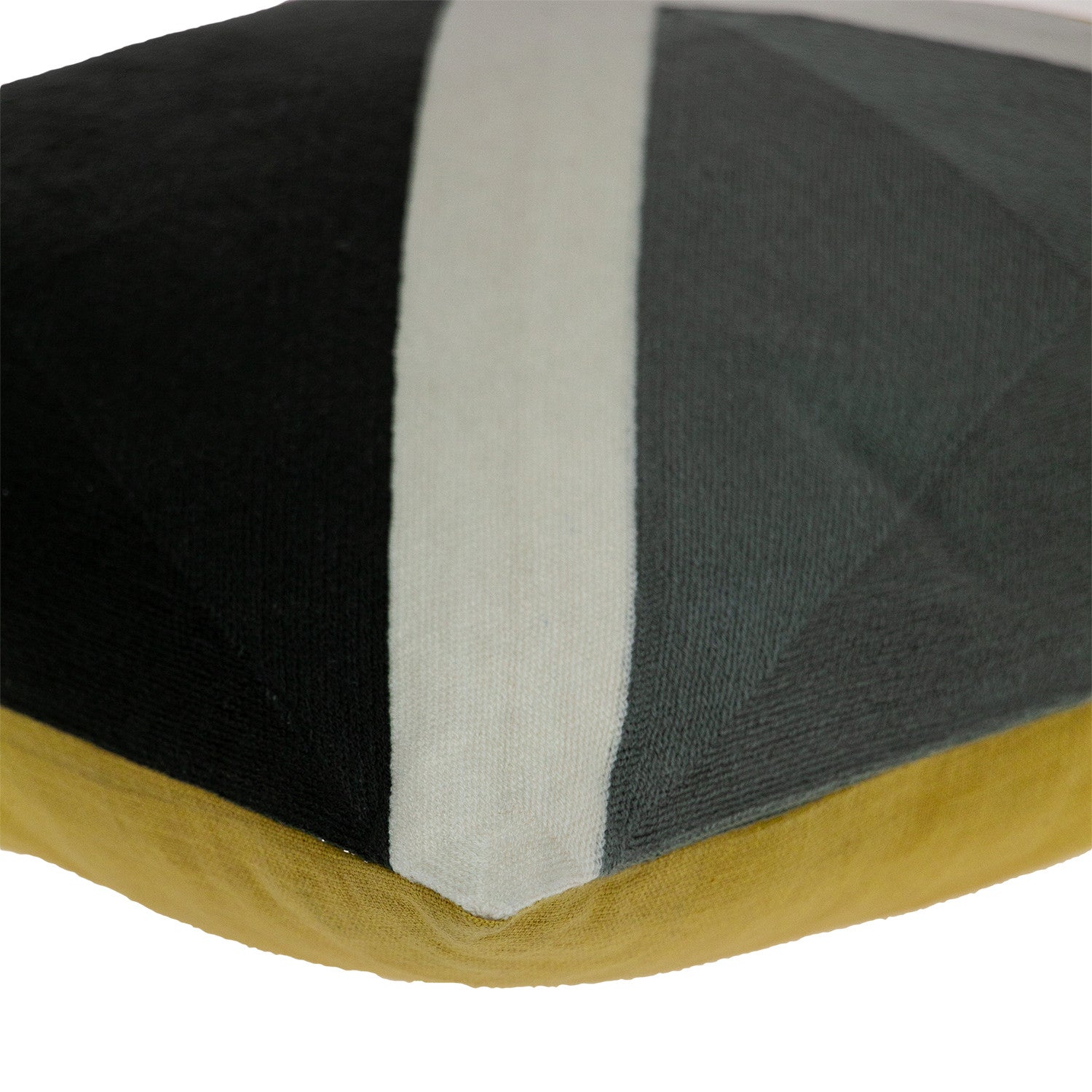 20" X 20" Black Geometric Zippered 100% Cotton Throw Pillow